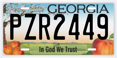 GA license plate PZR2449
