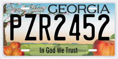 GA license plate PZR2452