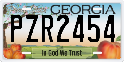 GA license plate PZR2454