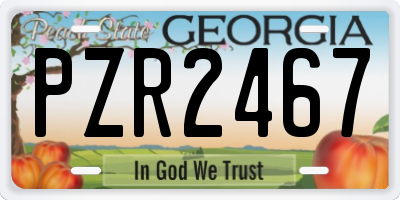 GA license plate PZR2467