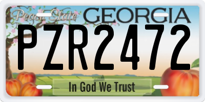 GA license plate PZR2472