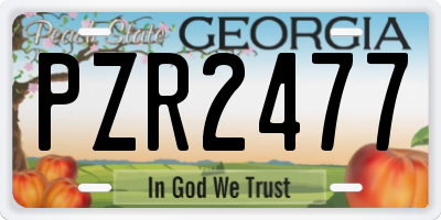 GA license plate PZR2477