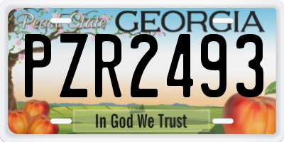 GA license plate PZR2493