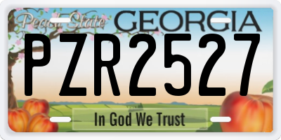 GA license plate PZR2527
