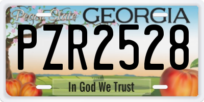 GA license plate PZR2528