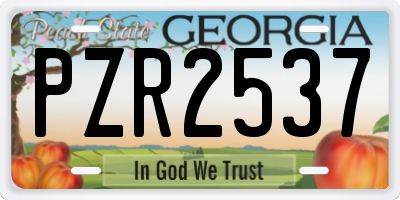 GA license plate PZR2537