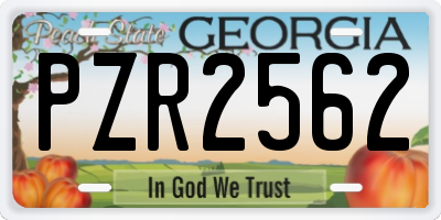 GA license plate PZR2562