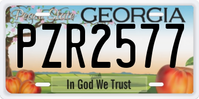 GA license plate PZR2577
