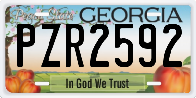 GA license plate PZR2592