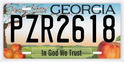 GA license plate PZR2618
