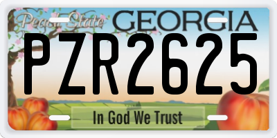 GA license plate PZR2625