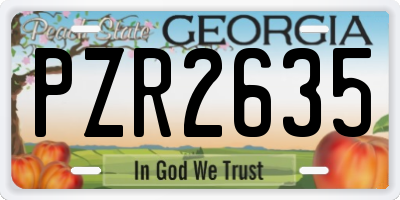 GA license plate PZR2635