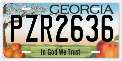GA license plate PZR2636