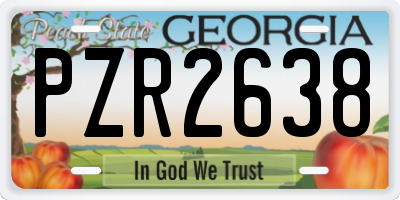 GA license plate PZR2638