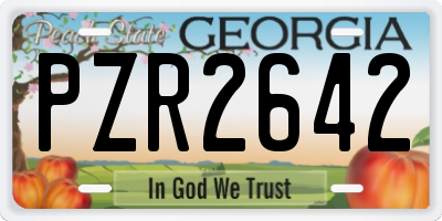 GA license plate PZR2642