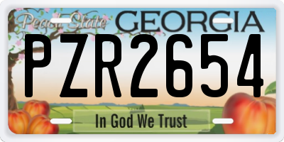 GA license plate PZR2654