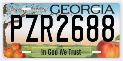 GA license plate PZR2688