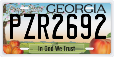 GA license plate PZR2692