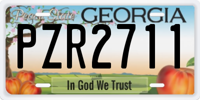 GA license plate PZR2711