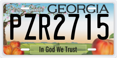 GA license plate PZR2715