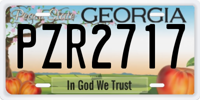 GA license plate PZR2717