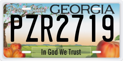GA license plate PZR2719