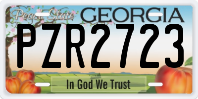 GA license plate PZR2723