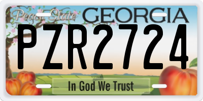 GA license plate PZR2724