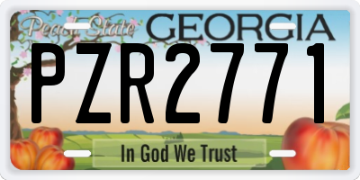 GA license plate PZR2771