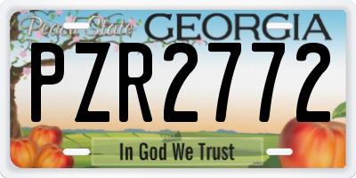 GA license plate PZR2772