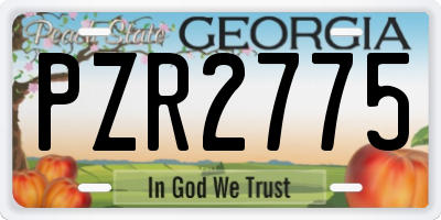 GA license plate PZR2775