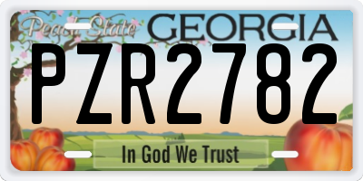 GA license plate PZR2782