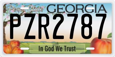 GA license plate PZR2787