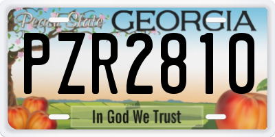 GA license plate PZR2810