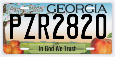 GA license plate PZR2820