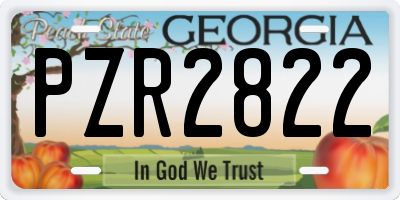 GA license plate PZR2822