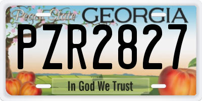 GA license plate PZR2827