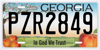 GA license plate PZR2849