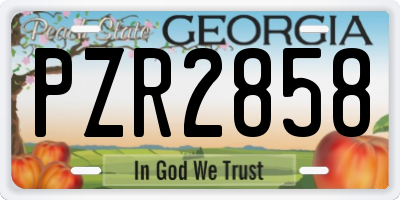 GA license plate PZR2858