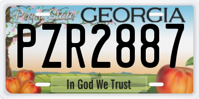 GA license plate PZR2887