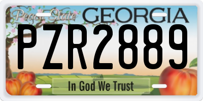 GA license plate PZR2889