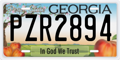 GA license plate PZR2894