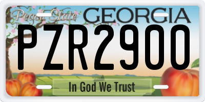 GA license plate PZR2900