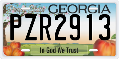 GA license plate PZR2913