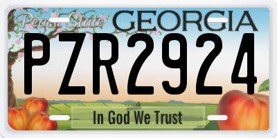 GA license plate PZR2924