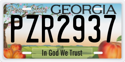 GA license plate PZR2937
