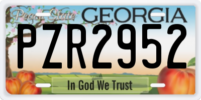 GA license plate PZR2952