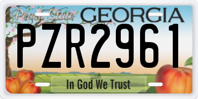 GA license plate PZR2961