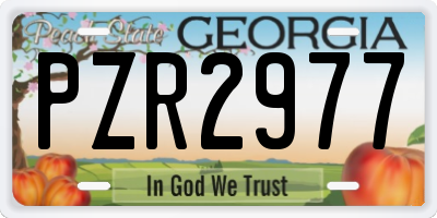 GA license plate PZR2977