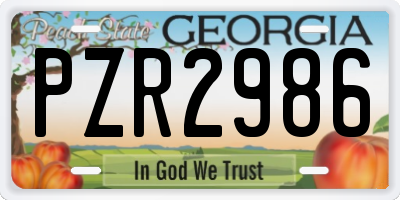 GA license plate PZR2986